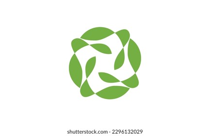 Abstract Leaf, designed using green line curve, logo, symbol, icon, graphic, vector.