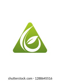 Abstract Leaf Drop water Logo Template