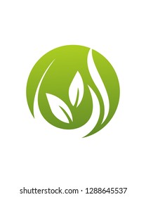 Abstract Leaf Drop water Logo Template