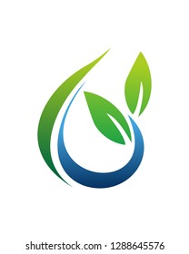 Abstract Leaf Drop water Logo Template