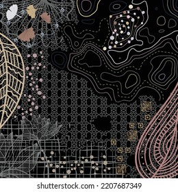 abstract leaf ethnic scarf hijab 035