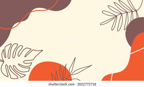 Resumen de las plantillas artísticas universales creativas del boho floral de hoja. Resumen de la carta de arte de moda. Ideal para carteles, tarjetas, invitaciones, volantes, portadas, banner, carteles, folletos. Fondo orgánico