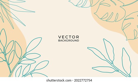 Resumen de las plantillas artísticas universales creativas del boho floral de hoja. Resumen de la carta de arte de moda. Ideal para carteles, tarjetas, invitaciones, volantes, portadas, banner, carteles, folletos. Fondo orgánico