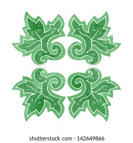 caricatura de patrón de flores de hoja abstracta