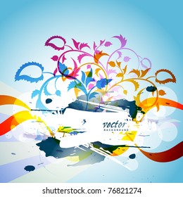 abstract leaf floral vector design art