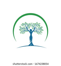 Abstract Leaf and Flower Creative Concept Logo Design Template.