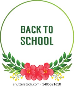 Abstract leaf flower frame, for decoration of greeting card back to school, student. Vector