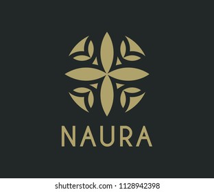 Abstract leaf flower logo icon vector design template