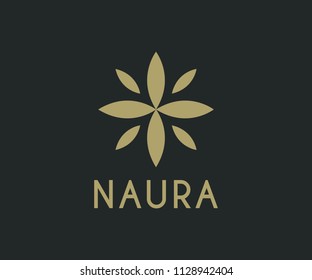Abstract leaf flower logo icon vector design template