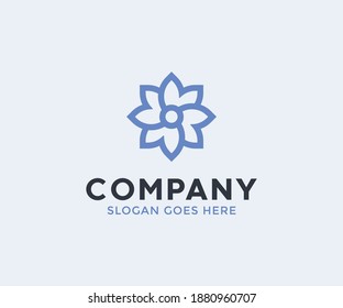 Resumen   diseño de icono del logotipo de flor de hoja.