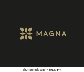 Abstract leaf flower logo icon vector design. Floral premium vector symbol. 