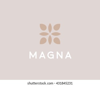 Abstract leaf flower logo icon vector design. Floral premium vector symbol. 
