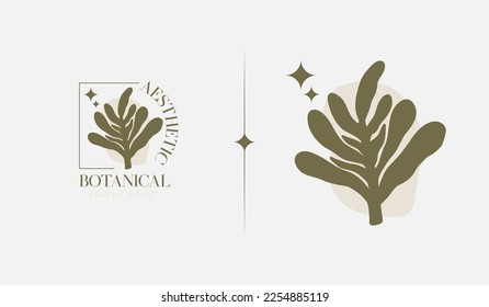 Abstract Leaf Flower Tree Logo Template. Universal creative premium symbol. Vector illustration. Creative Minimal design template. Symbol for Corporate Business Identity