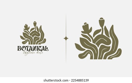 Abstract Leaf Flower Tree Logo Template. Universal creative premium symbol. Vector illustration. Creative Minimal design template. Symbol for Corporate Business Identity