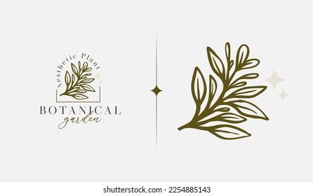 Vorlage für abstrakte Leaf-Blume-Blume-Logo. Universal Creative Premium Symbol. Vektorgrafik. Kreative minimale Design-Vorlage. Symbol für die Unternehmensidentität