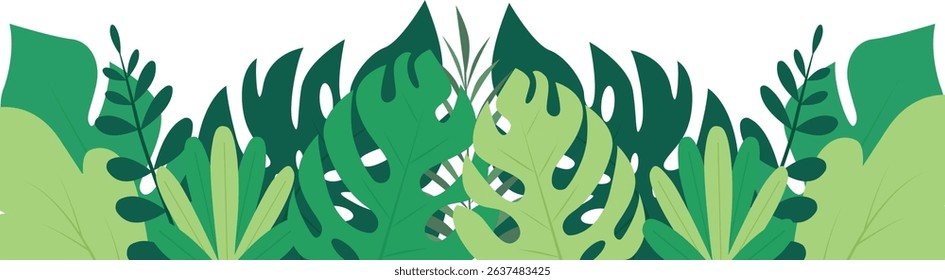 Abstract Leaf Footer is a modern design theme featuring stylized leaf motifs with flowing, organic shapes.