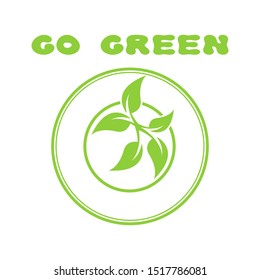 Abstract leaf frame logo. Go green.