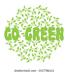 Abstract leaf frame logo. Go green.