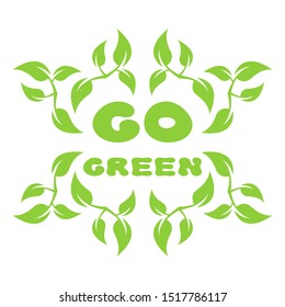 Abstract leaf frame logo. Go green.