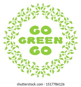 Abstract leaf frame logo. Go green.