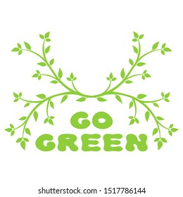 Abstract leaf frame logo. Go green.