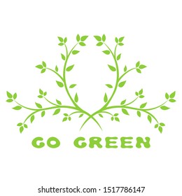 Abstract leaf frame logo. Go green.