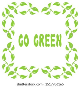 Abstract leaf frame logo. Go green.