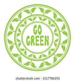 Abstract leaf frame logo. Go green.