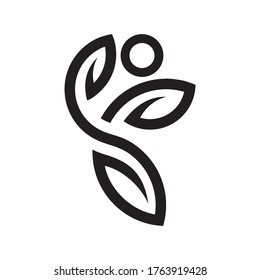 Design-Vektorgrafik für abstraktes Leaf- und Fruchtlogo