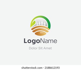 Abstract leaf garden farmer logo