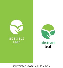 abstract leaf green logo design 