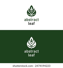 abstract leaf green logo design 