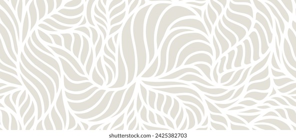 abstract  leaf grey seamless pattern.