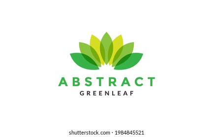 abstract leaf group green logo symbol icon vector graphic design illustration