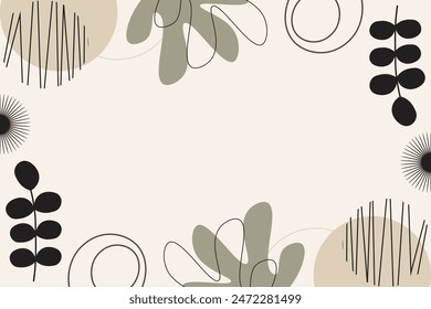 Abstract leaf hand drawn vector element background template