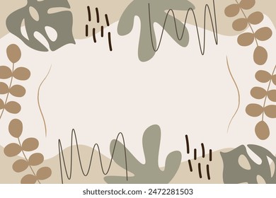 Abstract leaf hand drawn vector element background template