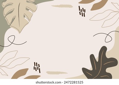 Abstract leaf hand drawn vector element background template