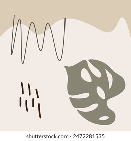Abstract leaf hand drawn vector element background template
