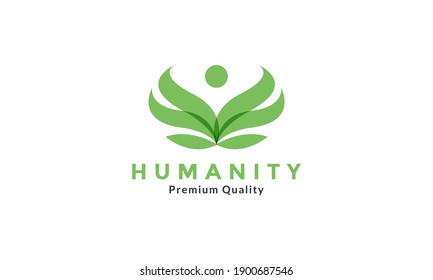 abstract leaf human or people head logo symbol icon vector graphic design 