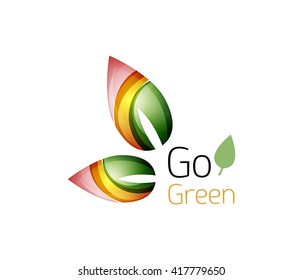 Abstract leaf icon. Eco nature geometric logo. Vector illustration