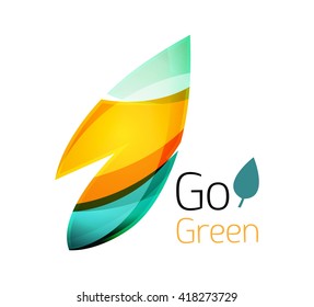 Icono de hoja abstracta. Logo geométrico de la naturaleza ecológica. Ilustración del vector