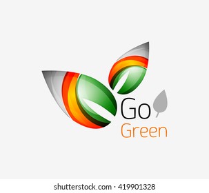 Abstract leaf icon. Eco nature geometric logo. Vector illustration