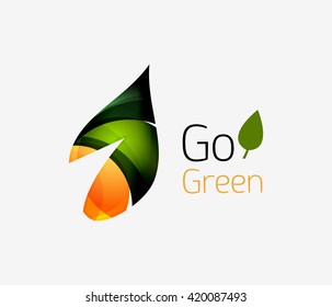 Abstract leaf icon. Eco nature geometric logo. Vector illustration