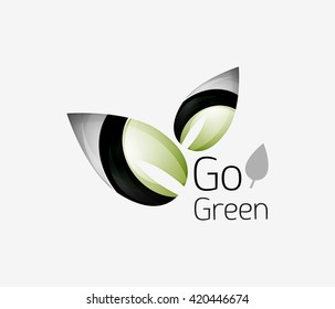 Icono de hoja abstracta. Logo geométrico de la naturaleza ecológica. Ilustración del vector