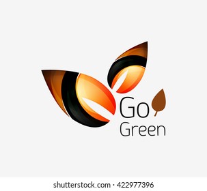 Abstract leaf icon. Eco nature geometric logo. Vector illustration