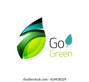 Abstract leaf icon. Eco nature geometric logo. Vector illustration