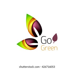 Icono de hoja abstracta. Logo geométrico de la naturaleza ecológica. Ilustración del vector