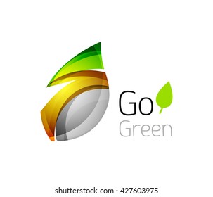 Abstract leaf icon. Eco nature geometric logo. Vector illustration