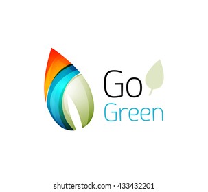 Abstract leaf icon. Eco nature geometric logo. Vector illustration