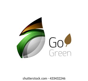 Abstract leaf icon. Eco nature geometric logo. Vector illustration